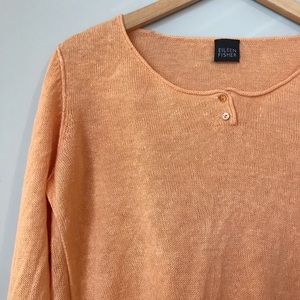 Eileen Fisher | Orange 100% Linen Pullover Sweater